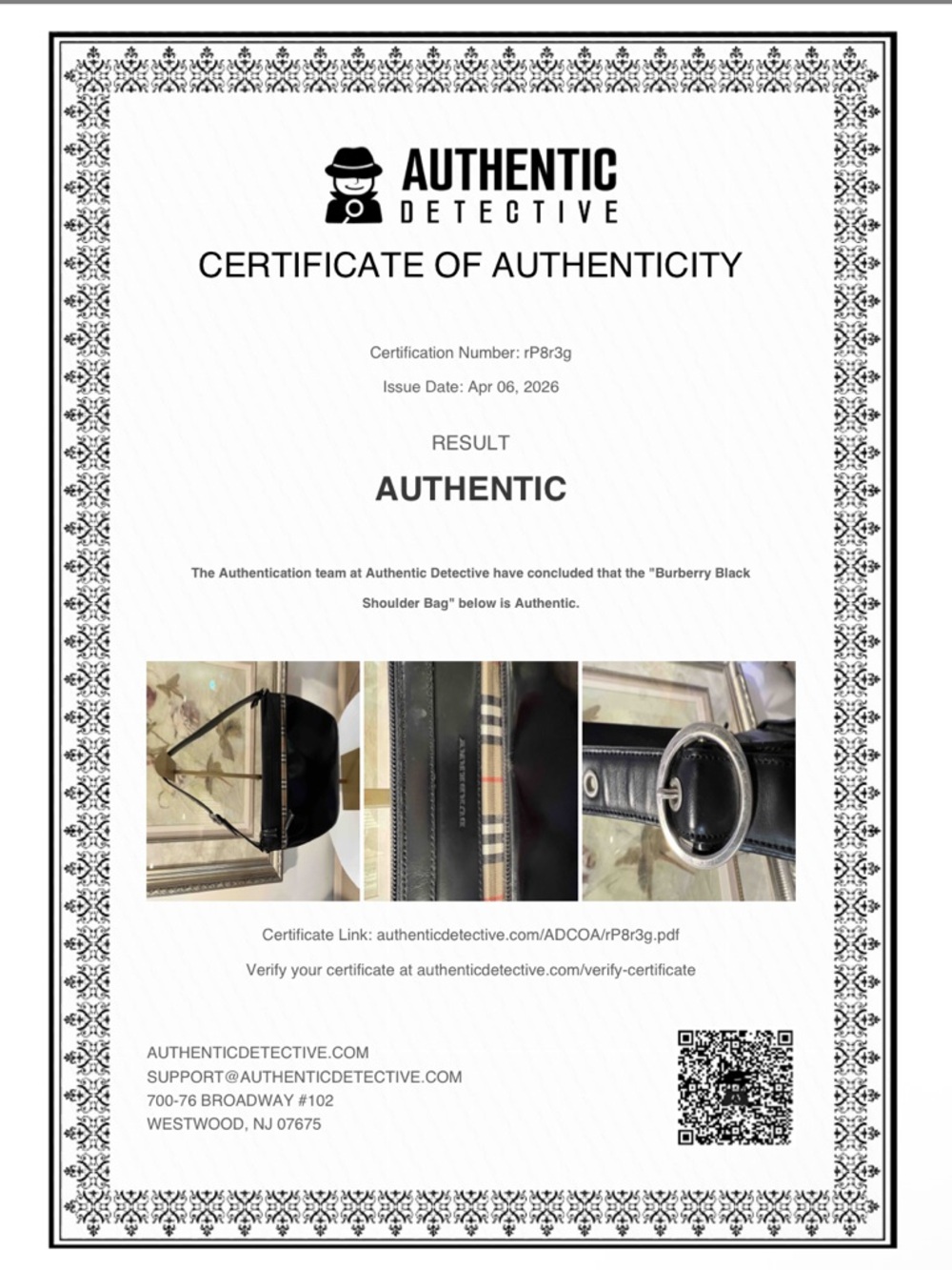 Burberry Black Leather Novacheck Plaid Shoulder Bag with COA - Picture 4 of 17